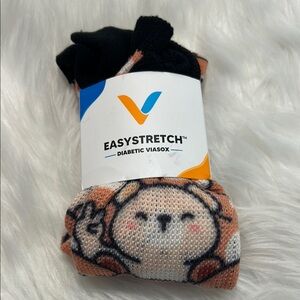 NON-BINDING DIABETIC SOCKS Fun Bear Print easy stretch.